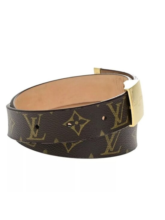 Louis Vuitton Belt Monogram Santure Carre Brown Gold Hardware M6800 33 Bs137 main image 10